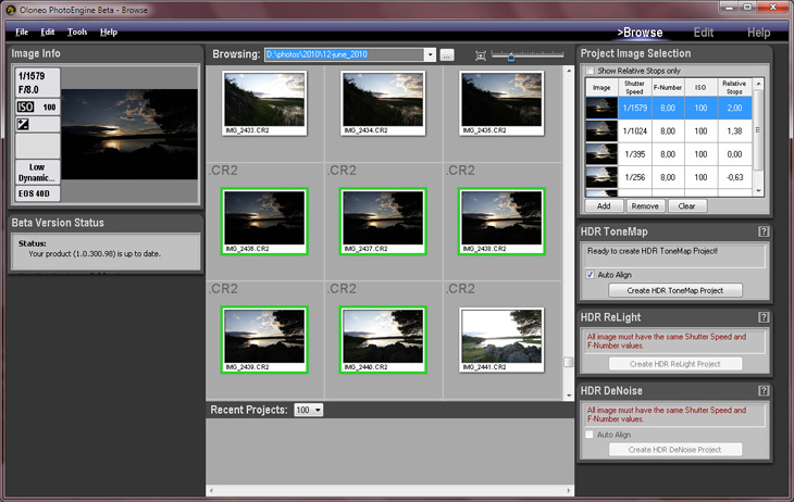 Скриншот 1. Интерфейс программы Oloneo PhotoEngine